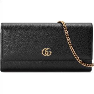 GUCCI MARMONT LEATHER CHAIN WALLET AUTHENTIC